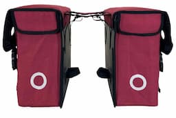 Dubbele canvas tas paars/rood